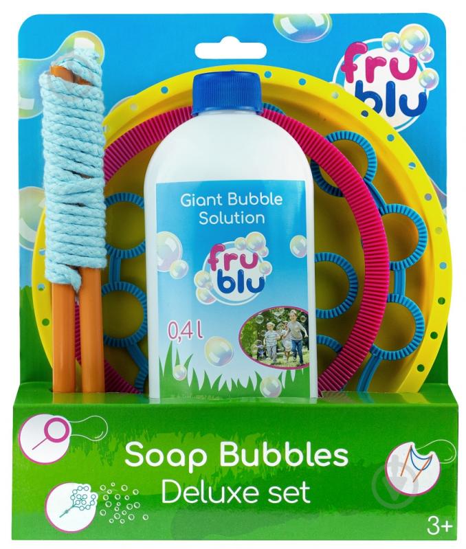 Набор для пускания мыльных пузырей Fru blu Делюкс 3в1 с раствором 0.4 л DKF0484 - фото 1 Набор для пускания мыльных пузырей Fru blu Делюкс 3в1 с раствором 0.4 л DKF0484 - фото 1