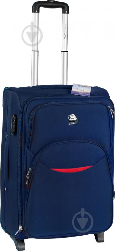 Чемодан Wings 1708 Mini 2 колеса 53x35x22 см 41 л синий Vt00069 - фото 1