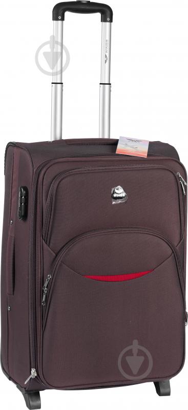 Чемодан Wings 1708 Mini 2 колеса 53x35x22 см 41 л коричневый Vt00078 - фото 1