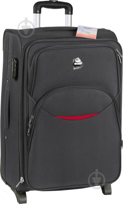 Чемодан Wings 1708 Maxi 2 колеса 73x46x30 см 101 л серый Vt00079 - фото 1