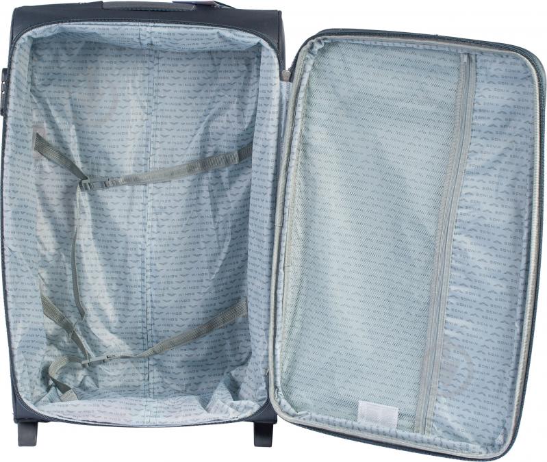 Чемодан Wings 1708 Maxi 2 колеса 73x46x30 см 101 л серый Vt00079 - фото 2