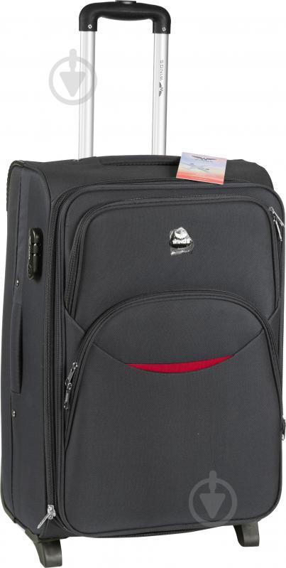Чемодан Wings Vt00080 70 л серый 1708 Midi 2 колеса 63x41x27 см - фото 1