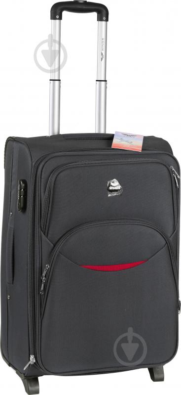 Чемодан Wings 1708 Mini 2 колеса 53x35x22 см 41 л серый Vt00081 - фото 1