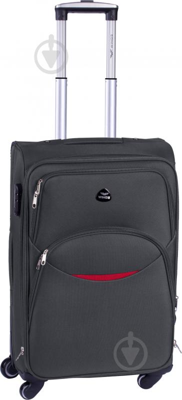 Чемодан Wings 1708 Mini 4 колеса 53x35x22 см 41 л серый Vt00084 - фото 1