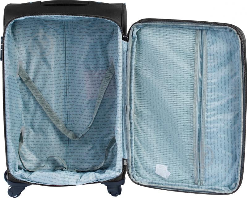 Чемодан Wings 1708 Mini 4 колеса 55x35x22 см 42 л черный Vt00093 - фото 2