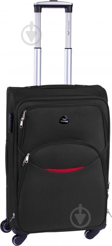 Чемодан Wings 1708 Mini 4 колеса 55x35x22 см 42 л черный Vt00093 - фото 1