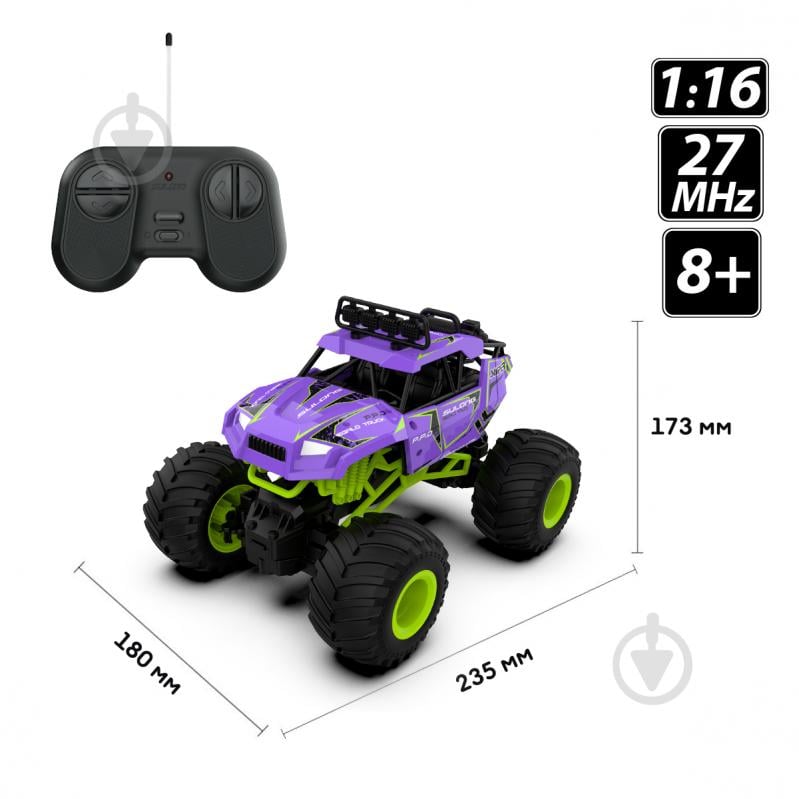 Машинка Sulong Toys Bigfoot Off-road Violet 27 МГц 1:16 SL-358RHV - фото 4