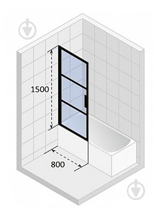 Шторка для ванны RIHO GRID GB501 GBB5080001 80Х150 L - фото 3