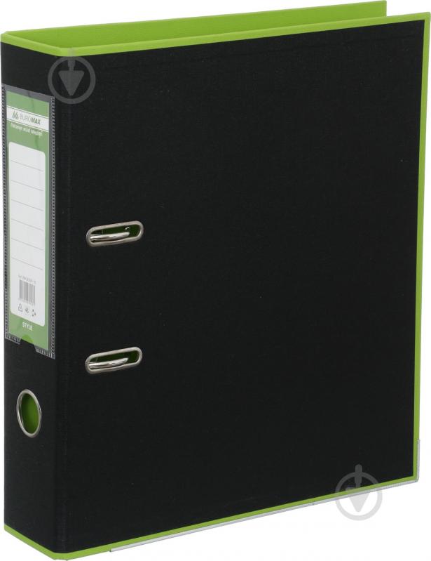 Папка-регистратор Style 70 мм черный/салатовый Buromax - фото 1 Папка-регистратор Style 70 мм черный/салатовый Buromax - фото 1