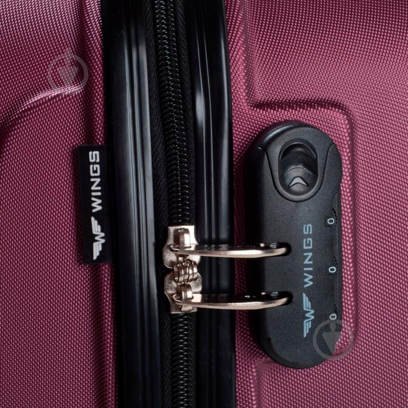 Чемодан Wings 310 Mini без расширения 55x40x22 см 4 колеса 48 л бордовый Wp00012 - фото 4