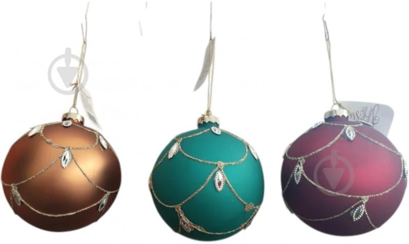 Куля скляна Angelo Domani підвіс з камінцями d 100 мм в асортименті EE24004 - фото 1