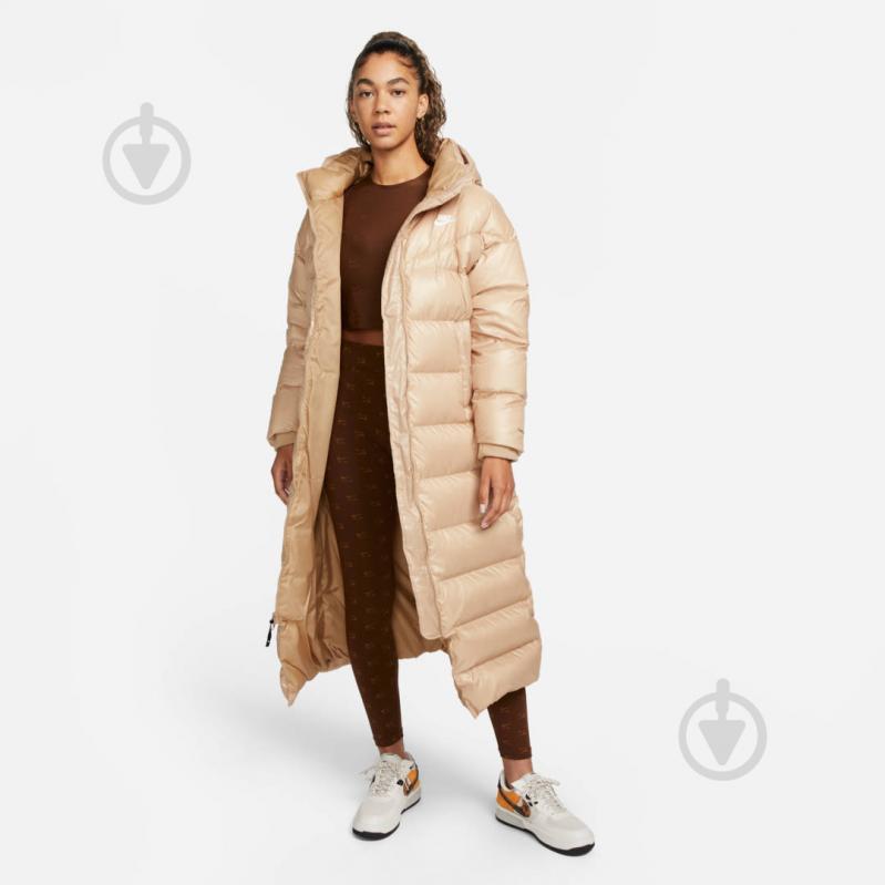 Пальто женская зимняя Nike W NSW TF CITY HD PARKA DH4081-200 р.XS бежевая - фото 9