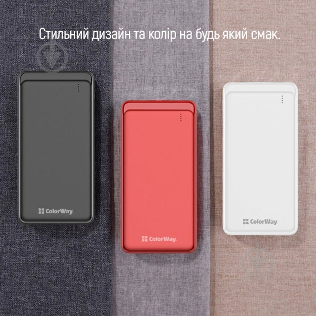 Повербанк ColorWay 18W Slim CW-PB100LPG3BK-PD 10000 mAh black - фото 17