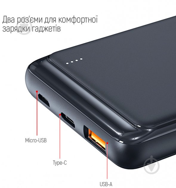 Повербанк ColorWay 18W Slim CW-PB100LPG3BK-PD 10000 mAh black - фото 13