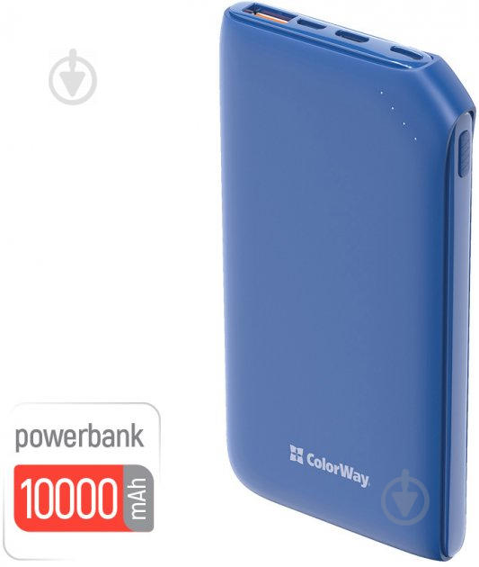 Повербанк ColorWay 18W Soft CW-PB100LPE3BL-PD 10000 mAh blue - фото 4