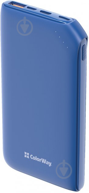 Повербанк ColorWay 18W Soft CW-PB100LPE3BL-PD 10000 mAh blue - фото 2