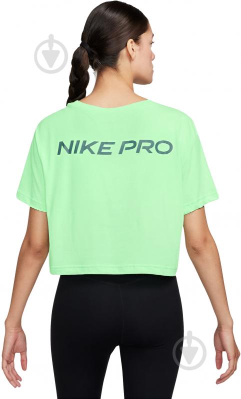 Футболка Nike W NK DF PRO SS CRP TEE FV4298-376 р.XS зеленый - фото 2