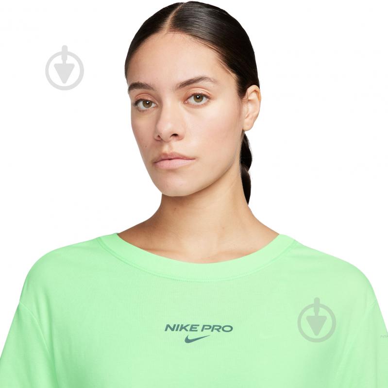 Футболка Nike W NK DF PRO SS CRP TEE FV4298-376 р.XS зеленый - фото 3