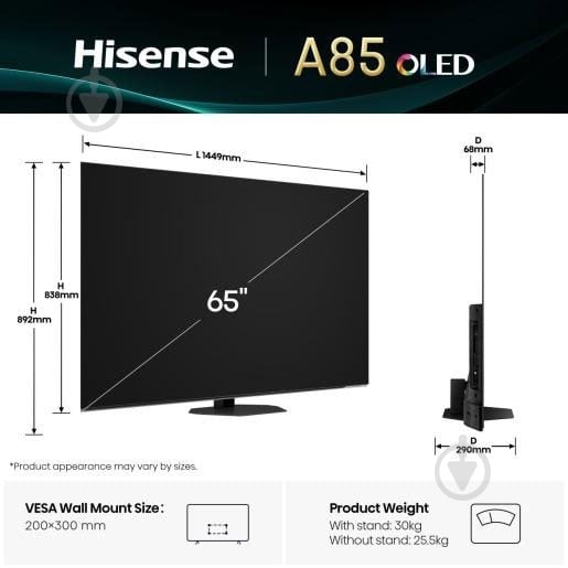 Телевизор Hisense 65A85Q - фото 2