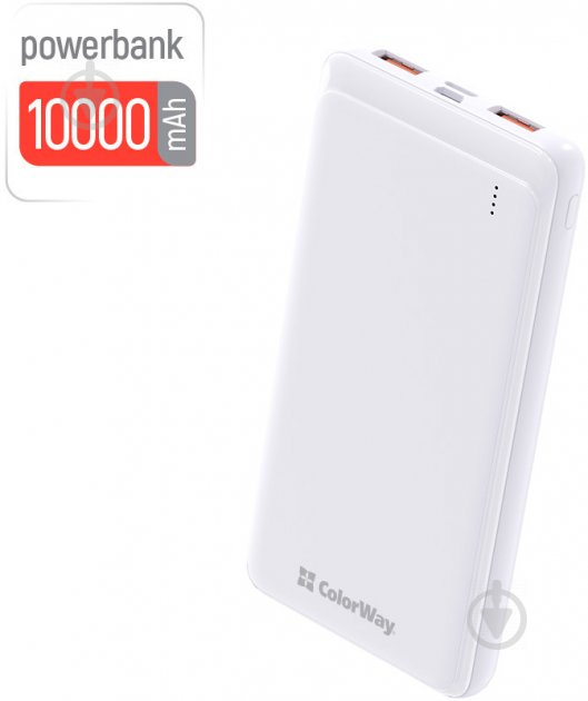 Повербанк ColorWay Slim CW-PB100LPF2WT 10000 mAh white - фото 5