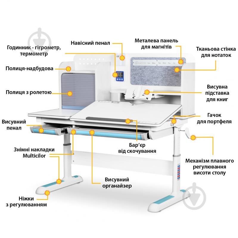 Детский стол Mealux Winnipeg Multicolor WG + BL (BD-630 WG + BL Multicolor) - фото 15