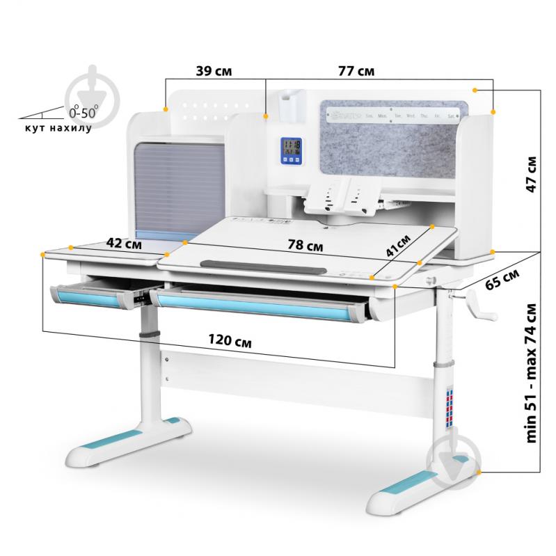 Детский стол Mealux Winnipeg Multicolor WG + BL (BD-630 WG + BL Multicolor) - фото 16