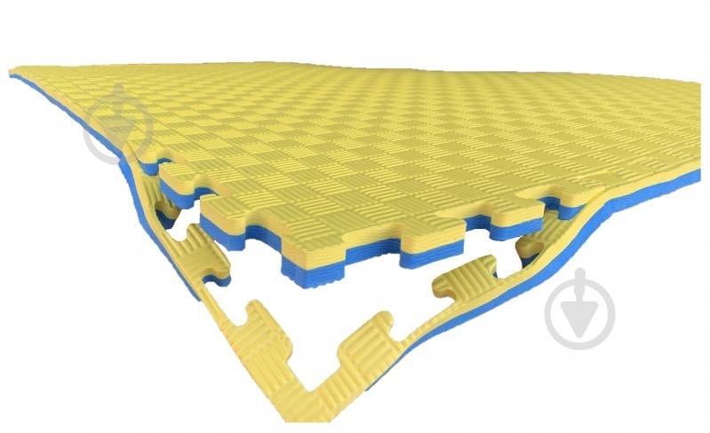 Коврик-пазл Termoizol ЭВА 100х100см желтый/синий - фото 2