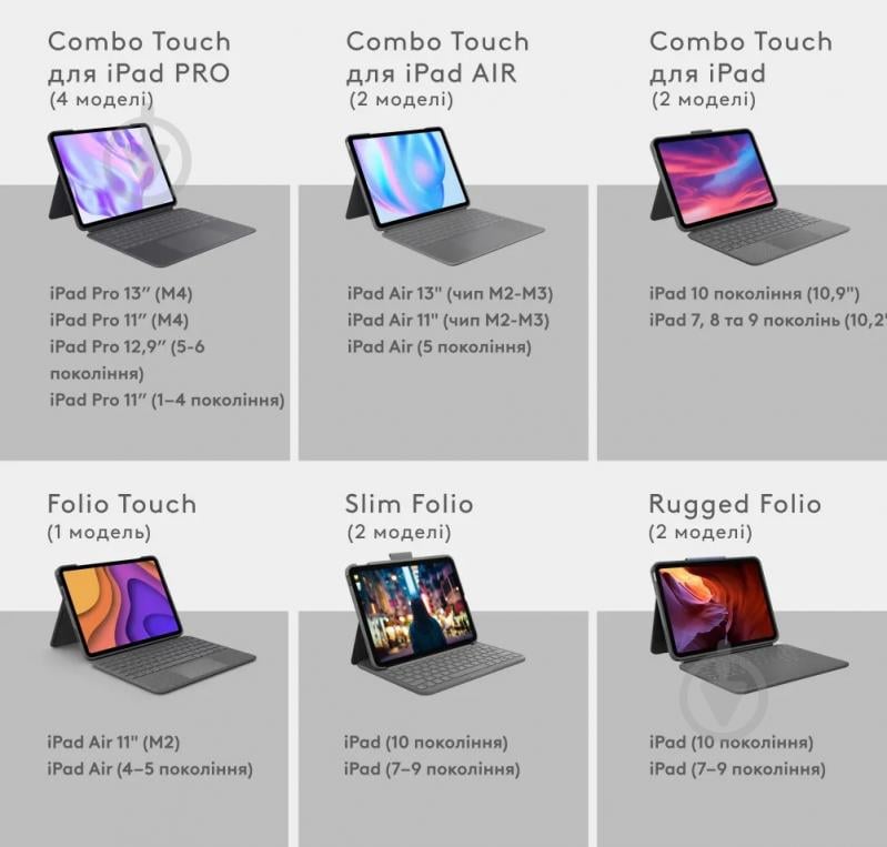 Чехол-клавиатура Logitech Combo Touch for iPad Pro 13-inch M4 graphite (L920-012833) - фото 6 Чехол-клавиатура Logitech Combo Touch for iPad Pro 13-inch M4 graphite (L920-012833) - фото 6