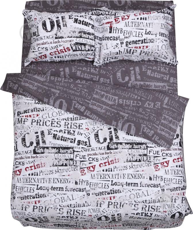 Комплект постельного белья Letters 2 серый с рисунком La Nuit - фото 1