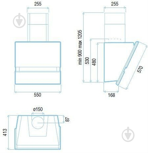 Вытяжка Best PLATINUM KITE 550 Small White - фото 2