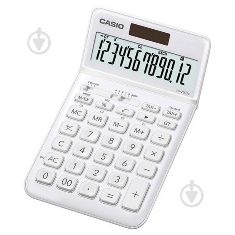 Калькулятор 12 розрядів білий (JW-200SC-WE-W-EP) Casio - фото 1