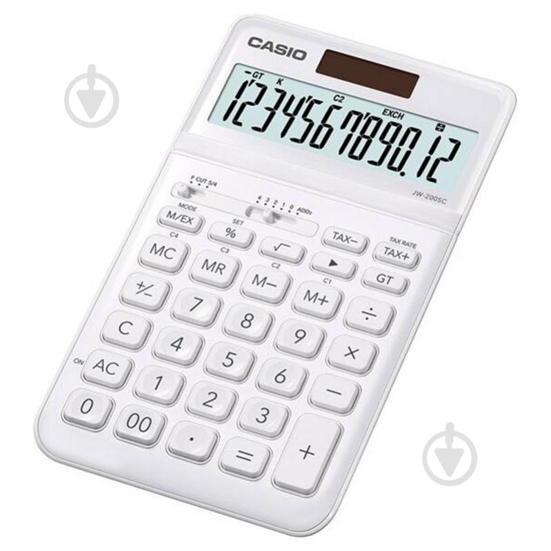 Калькулятор 12 розрядів білий (JW-200SC-WE-W-EP) Casio - фото 2