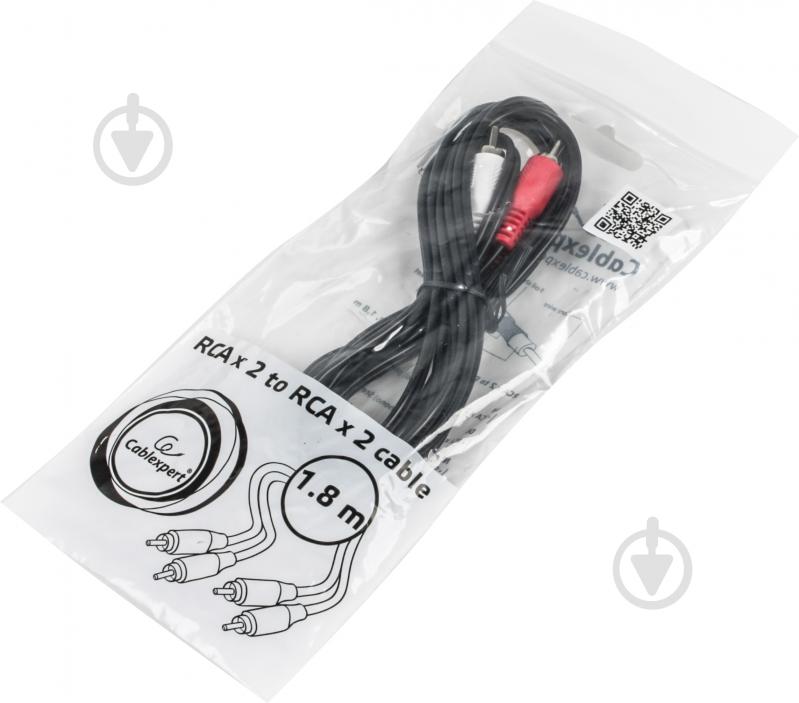 Кабель Cablexpert 1,8 м черный (CCA-2R2R-6) 2 RCA-2RCA - фото 3