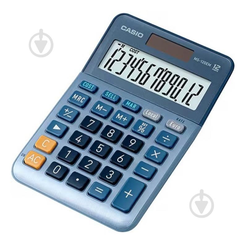 Калькулятор 12 розрядів блакитний (MS-120EM-W-EP) Casio