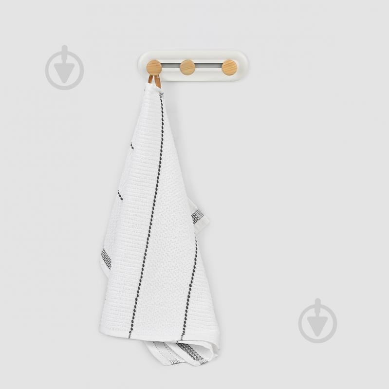 Вешалка с крючками MVM HP-01/3 White/Wood - фото 3