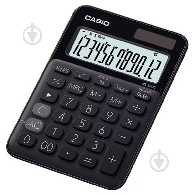 Калькулятор 12 розрядів чорний (MS-20UC-BK-W-EC) Casio - фото 1 Калькулятор 12 розрядів чорний (MS-20UC-BK-W-EC) Casio - фото 1