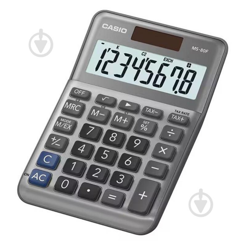 Калькулятор 8 розрядів сірий (MS-80F-WA-EP) Casio - фото 1