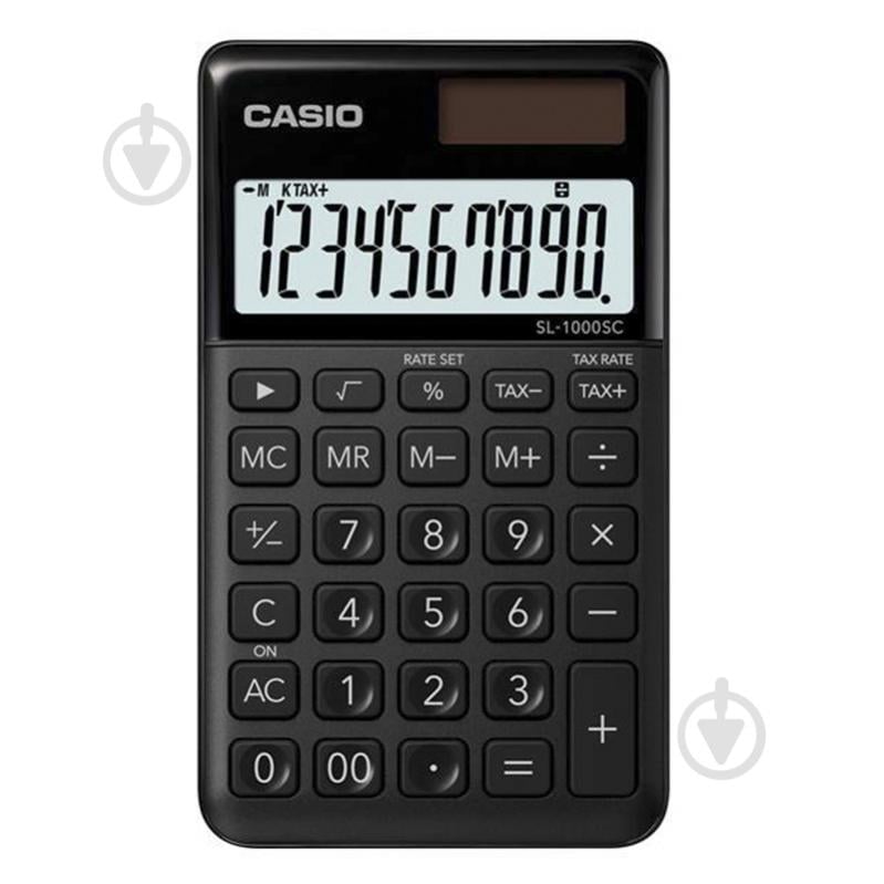 Калькулятор кишеньковий 10 розрядів чорний (SL-1000SC-BK-W-EP) Casio - фото 1
