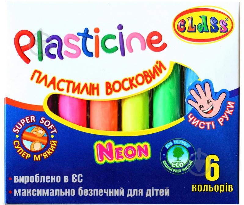 Пластилин Eco Neon Чистые руки 6 цветов 100 г CLASS - фото 2