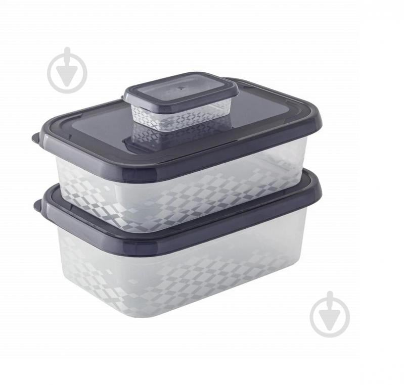 Набір ємностей BranQ прямокутних ORI 3шт (0,1л+1,5л+1,75л) - фото 1 Набір ємностей BranQ прямокутних ORI 3шт (0,1л+1,5л+1,75л) - фото 1