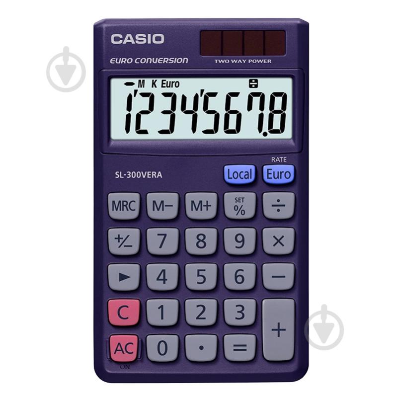 Калькулятор кишеньковий 8 розрядів темно-синій (SL-300VERA-WA-EP) Casio - фото 1
