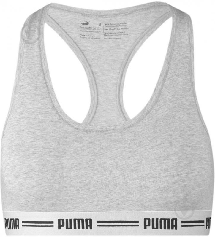 Бра Puma PUMA WOMEN RACER BACK TOP 1P HANG GREY M 90786203 р.L серый - фото 1