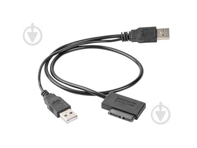 Перехідник Cablexpert 0,5 м чорний (A-USATA-01) USB 2.0 на Slimline SATA 13 pin - фото 1