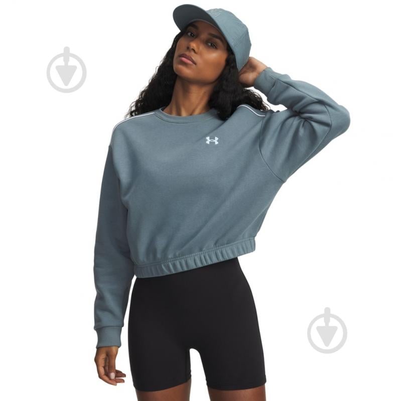 Свитшот Under Armour Rival Fleece Piped Crew 6007035-587 р.M зеленый - фото 1
