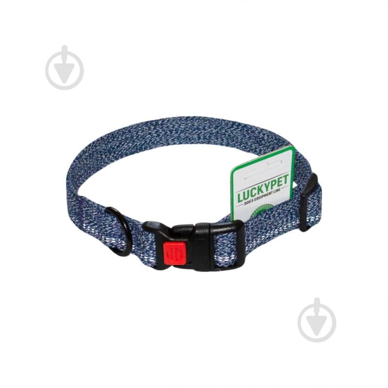 Нашийник Lucky Pet Milange одинарний з фастексом 20 мм (30-40) синій - фото 1