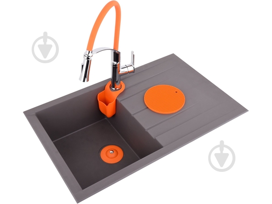 Смеситель для кухни Fala FLEXIBLE-2 с гибким изливом оранжевый 75678 - фото 5 Смеситель для кухни Fala FLEXIBLE-2 с гибким изливом оранжевый 75678 - фото 5