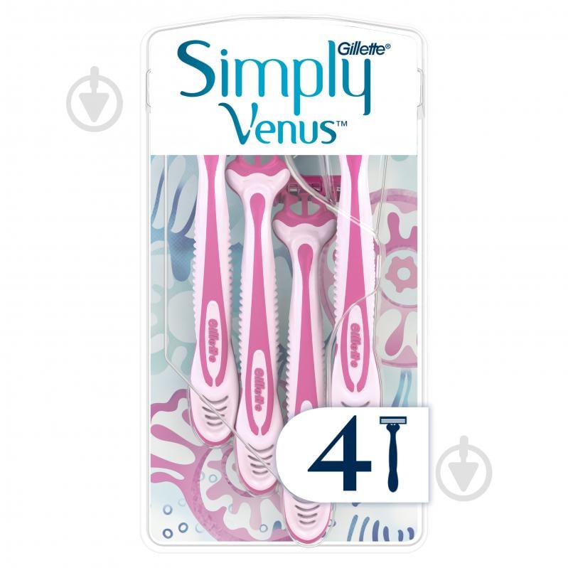 Станки одноразові Gillette Venus Simply 3 4 шт. - фото 1