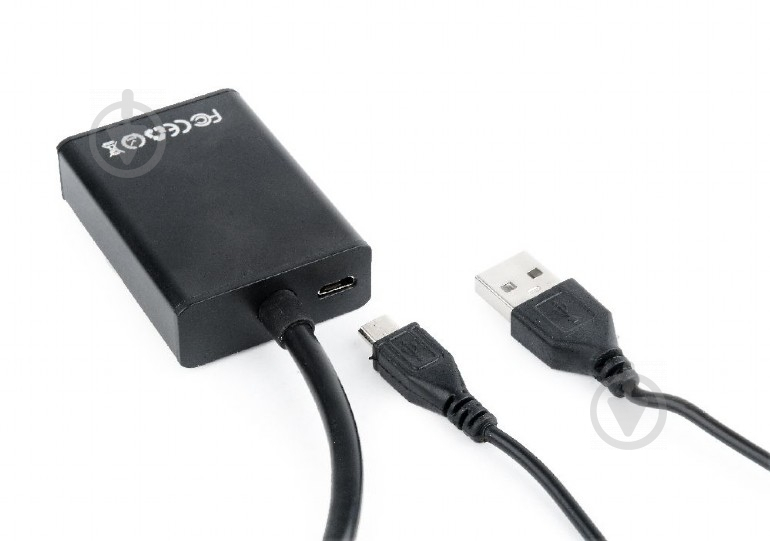 Адаптер Cablexpert USB – VGA чорний (A-VGA-HDMI-01) перетворювач VGA в HDMI зі звуком - фото 3