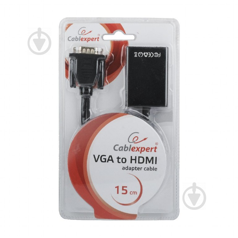 Адаптер Cablexpert USB – VGA чорний (A-VGA-HDMI-01) перетворювач VGA в HDMI зі звуком - фото 4