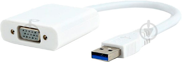 Адаптер Cablexpert 0,15 м белый (AB-U3M-VGAF-01-W) - фото 1